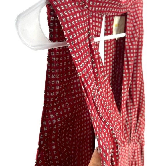 MAEVE | 6 Red Print Frida Mock Neck Jumpsuit Anthropologie - Picture 5 of 13